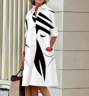 Robe Chemise Confortable Fleurie d'Été Colorée