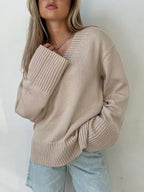 Pull-over Femme Couleur Unie Style Décontracté