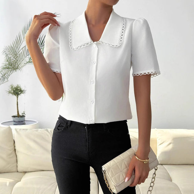 Chemisier en mousseline chic pour femme – collection Printemps Main Image