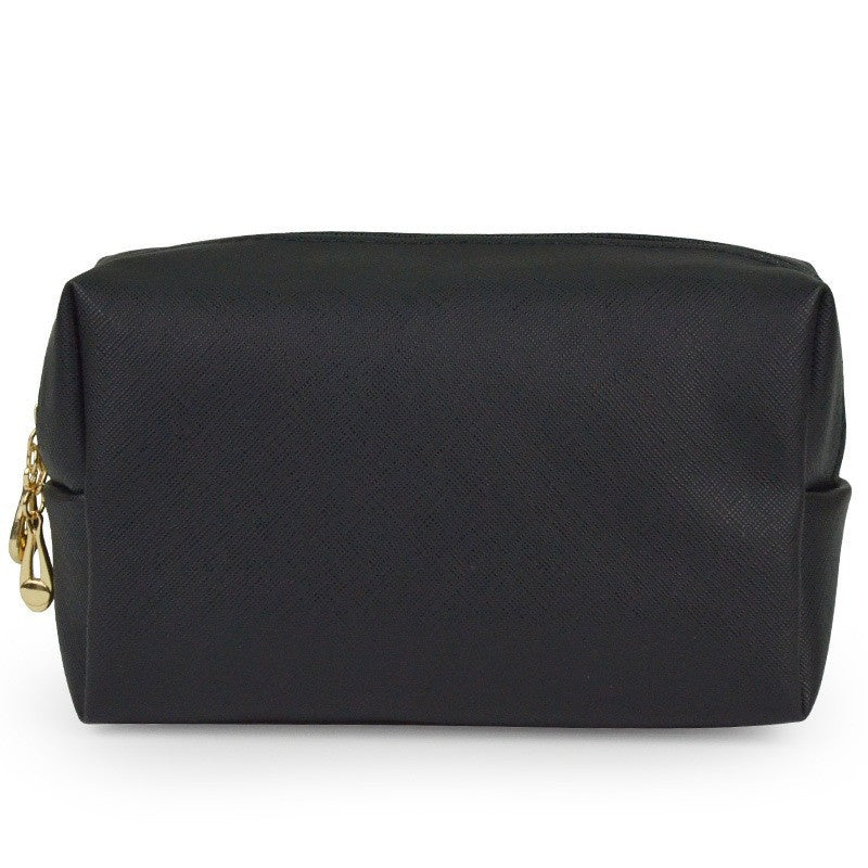 Trousse de Maquillage Octogonale Carrée en Cuir PU, Design Simple