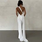 Robe fourreau dos nu à licou pour femme