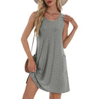 Robe sans manches à poches pour femme