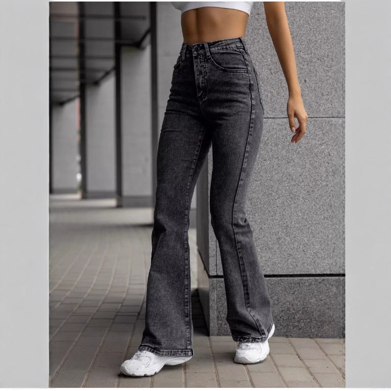 Jeans évasés décontractés et polyvalents pour femme