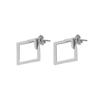 Boucles d'oreilles carrées géométriques simples de style européen et américain pour femmes, bijoux d'oreille en métal tendance et simples