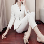 Ensembles de pantalon blancs ajustés pour femmes