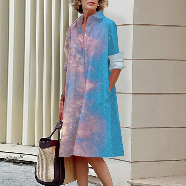 Robe Chemise Confortable Fleurie d'Été Colorée Main Image
