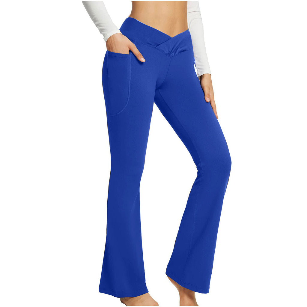 Pantalon de yoga à jambes larges, taille haute et coupe ajustée pour femme