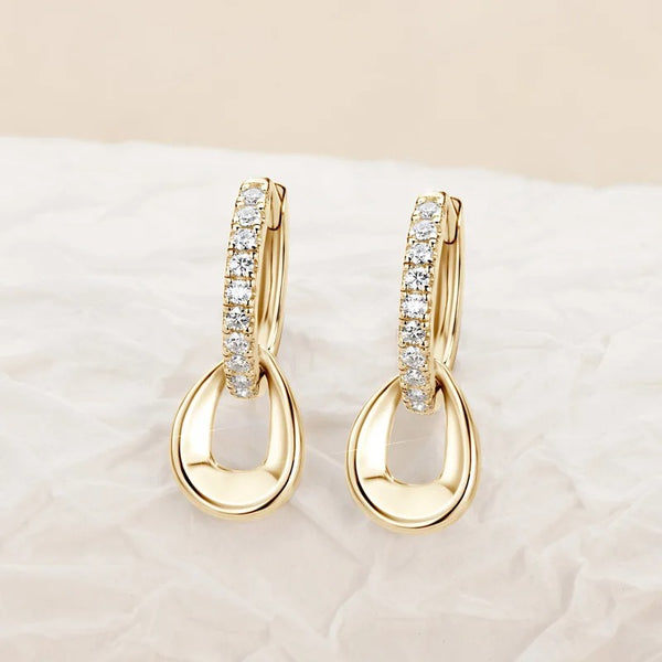 Boucles d'oreilles pendantes longues en moissanite de style Instagram pour femme en argent sterling 925