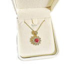 Ensemble de bagues, pendentifs et boucles d'oreilles grenat rouge pour femme