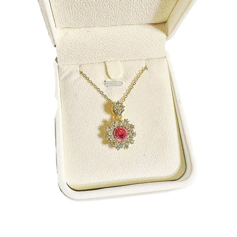 Ensemble de bagues, pendentifs et boucles d'oreilles grenat rouge pour femme