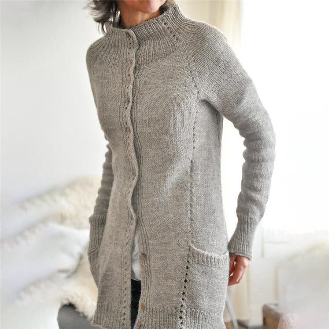 Cardigan à double poche en maille pour femme Hover Image