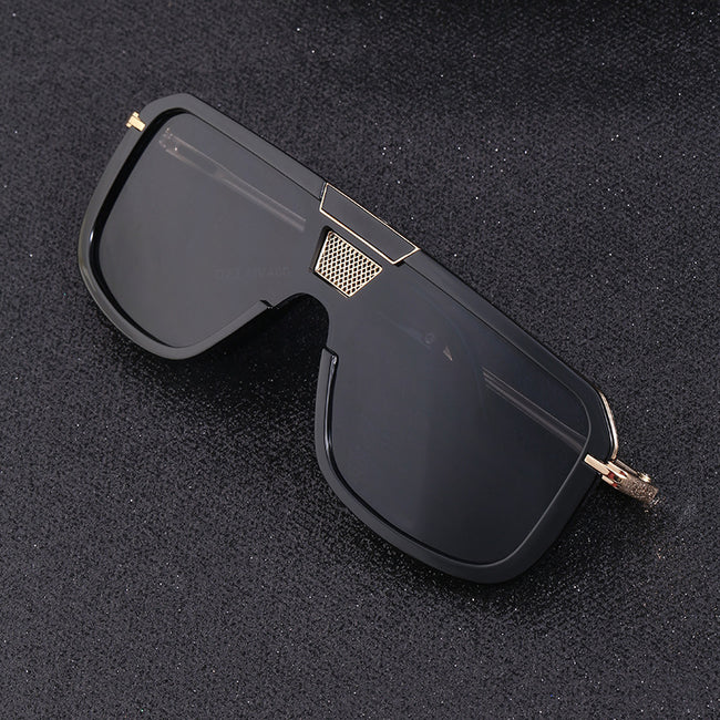 Lunettes de soleil rétro carrées pour hommes et femmes, grande monture européenne et américaine Main Image