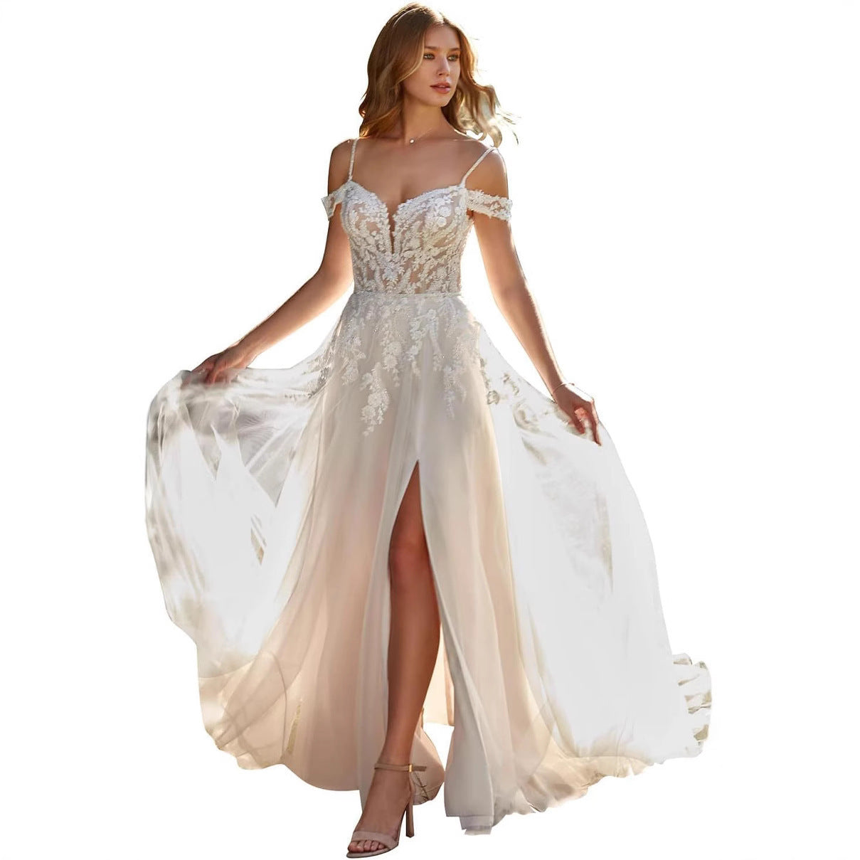 Robe de mariée ajustée asymétrique pour femme