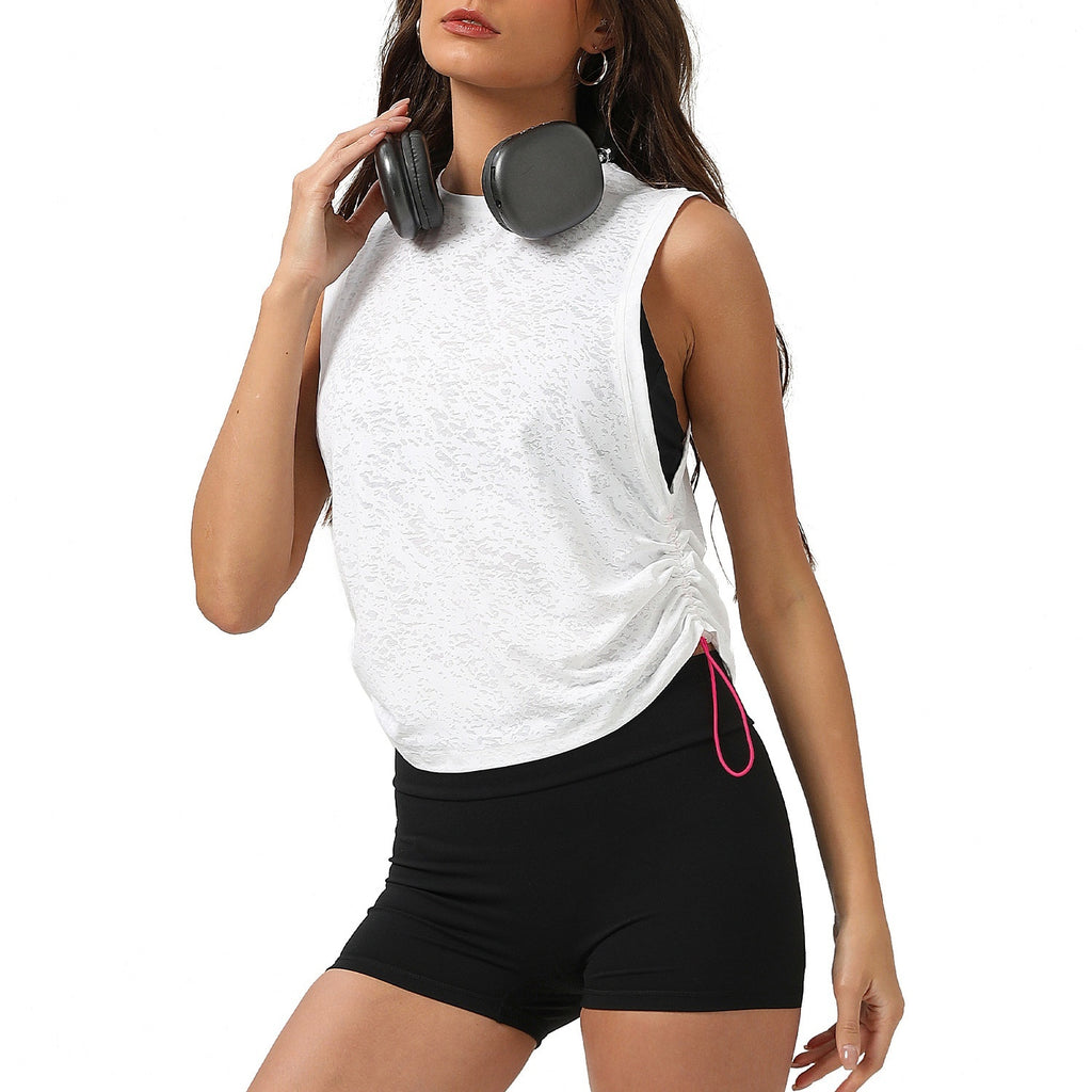 Nouveau Gilet de Sport en Jacquard pour Femme Débardeur sans Manches Respirant