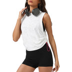 Nouveau Gilet de Sport en Jacquard pour Femme Débardeur sans Manches Respirant