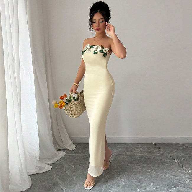 Robe bustier élégante sans dos pour femme Main Image