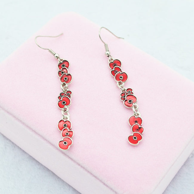 Red Dripping Earrings Jewelry Women Hover Image
