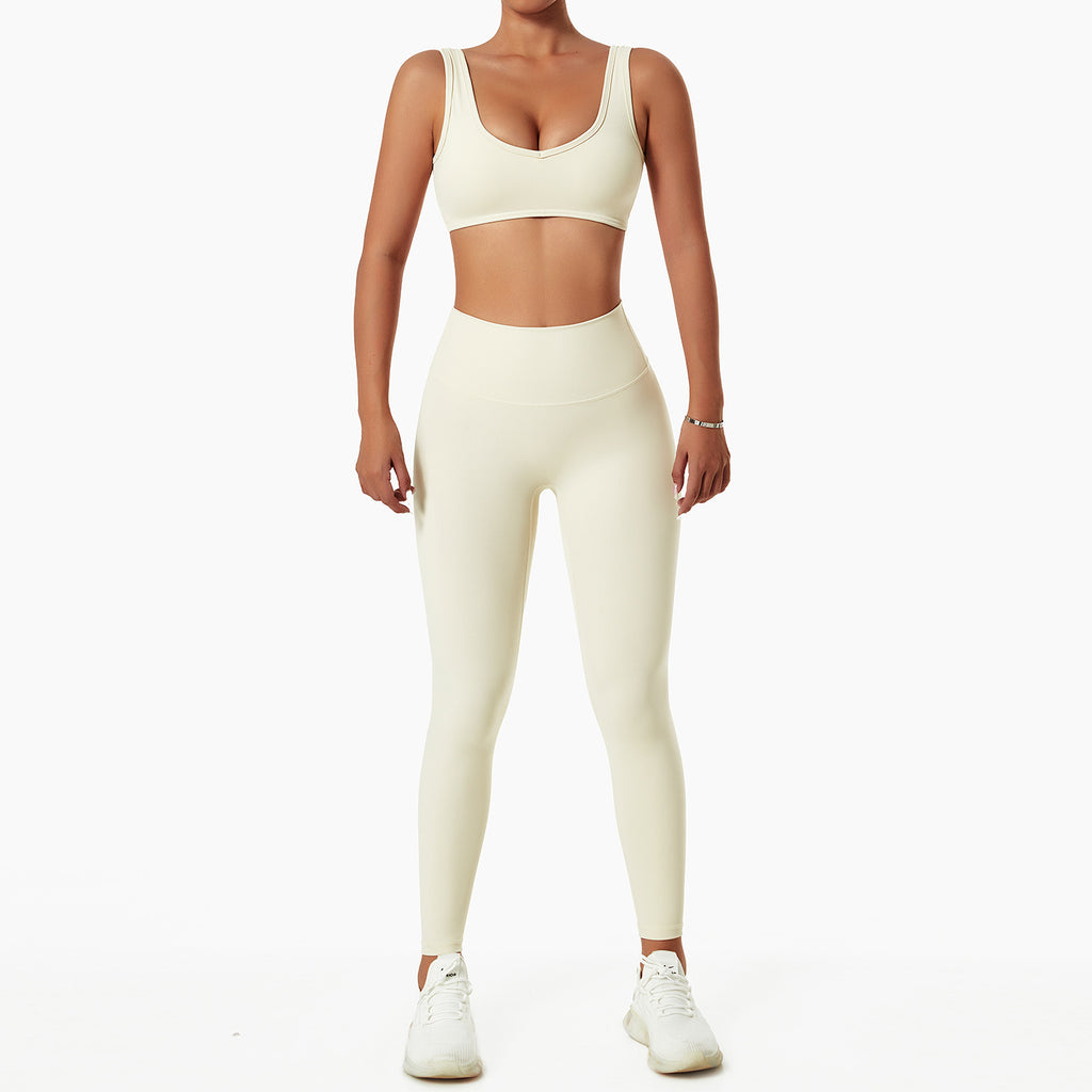 Ensemble de fitness respirant pour la course à pied – Ensemble de yoga effet seconde peau