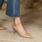 Nouvelles sandales à talons hauts et pointues pour femme, style français minoritaire