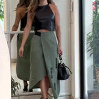 Nouvelle Robe Courte Halter à la Mode d'Été Ensemble Deux Pièces Jupe Tendance