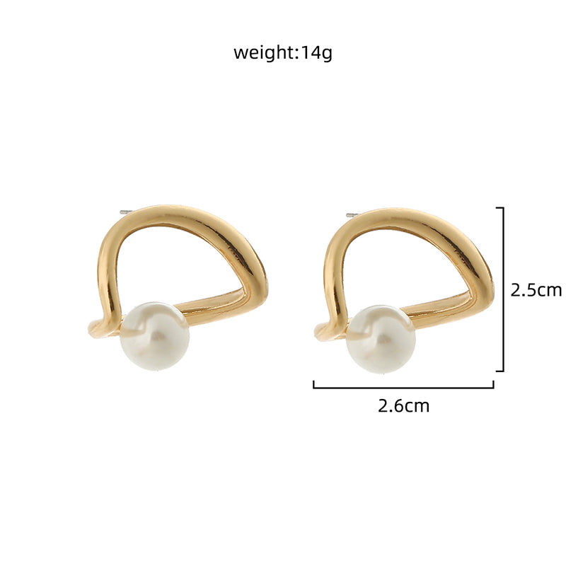 Boucles d'oreilles perles creuses pour femmes, boucles d'oreilles simples, rétro et tendance