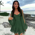 Robe courte ajustée unie pour femme