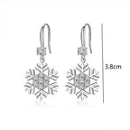 Boucles d'oreilles flocon de neige de tempérament avec strass, boucles d'oreilles de Noël personnalisées à la mode pour femmes, bijoux