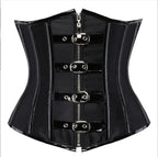 Corset amincissant rouge à boucle de ceinture pour femme