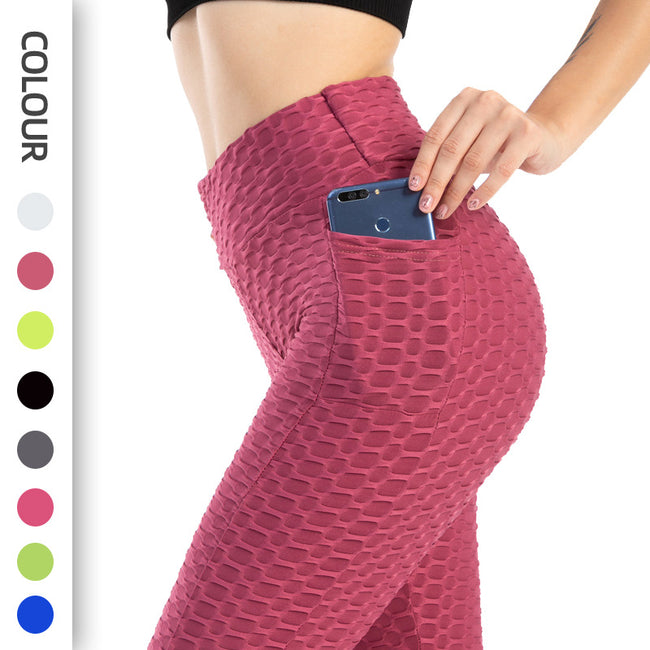 Pantalon de Yoga Fitness Femme Legging avec Poche Course Sport Hover Image