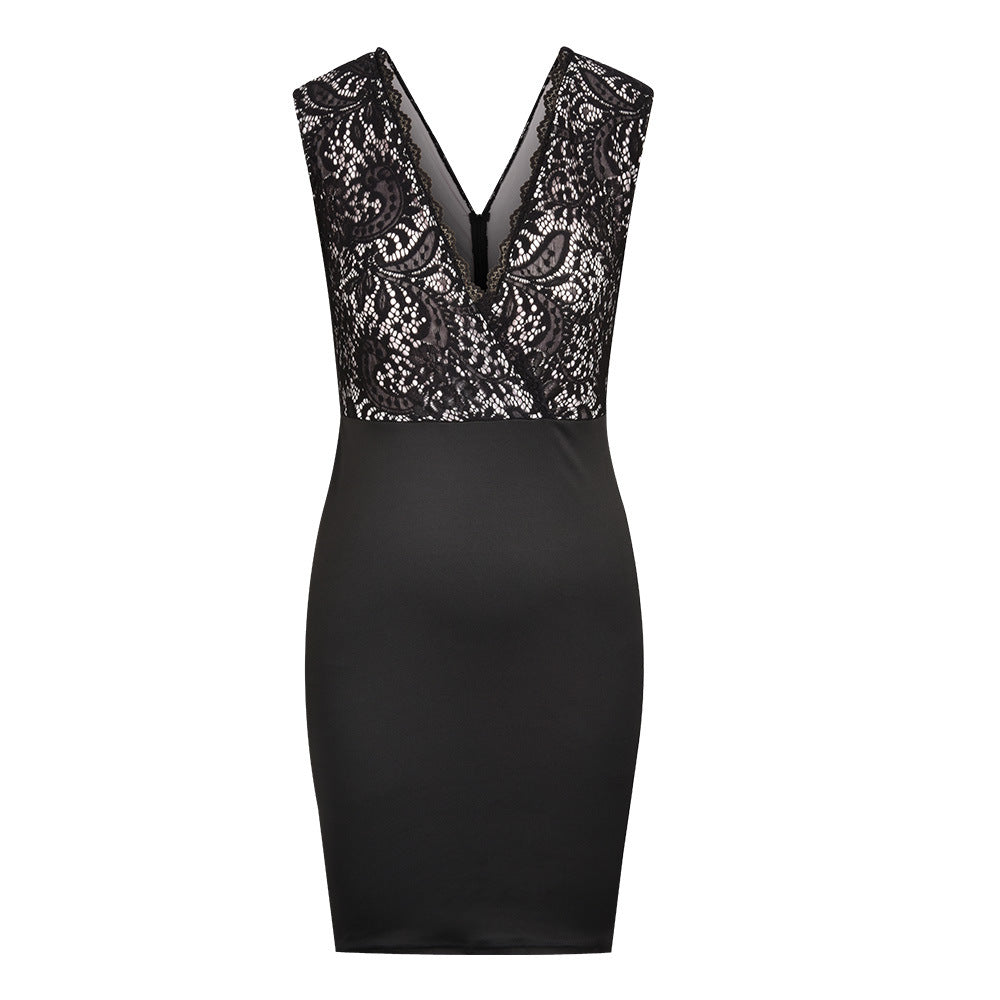 Robe fourreau en dentelle tendance pour femme