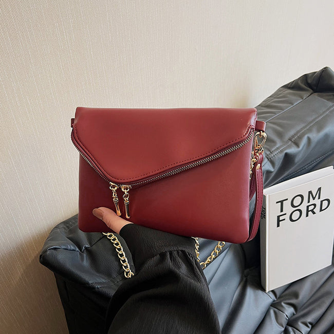 Nouveau Sac Femme à Bandoulière Unique avec Fermeture Éclair et Chaîne Main Image