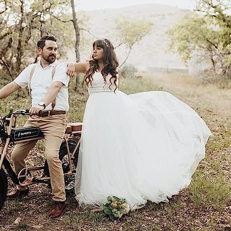 Lace Light See-through Waist Slimming Beach Outdoor Mesh Wedding Dress Main Image
