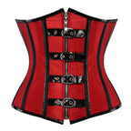 Corset amincissant rouge à boucle de ceinture pour femme