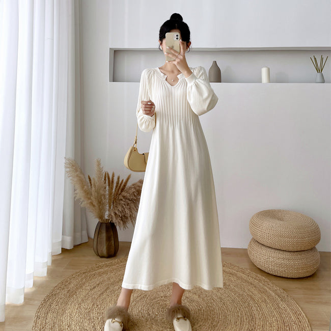 Robe longue pull au-dessus du genou pour femme, coupe ample, grande taille Hover Image