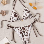 Maillot de bain bikini à garniture florale imprimée