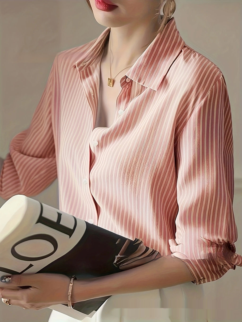 Nouvelle chemise décontractée rayée de printemps pour femme