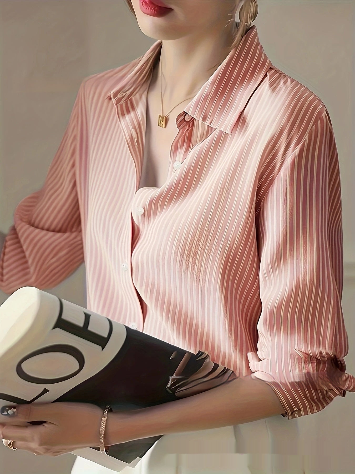 Nouvelle chemise décontractée rayée de printemps pour femme