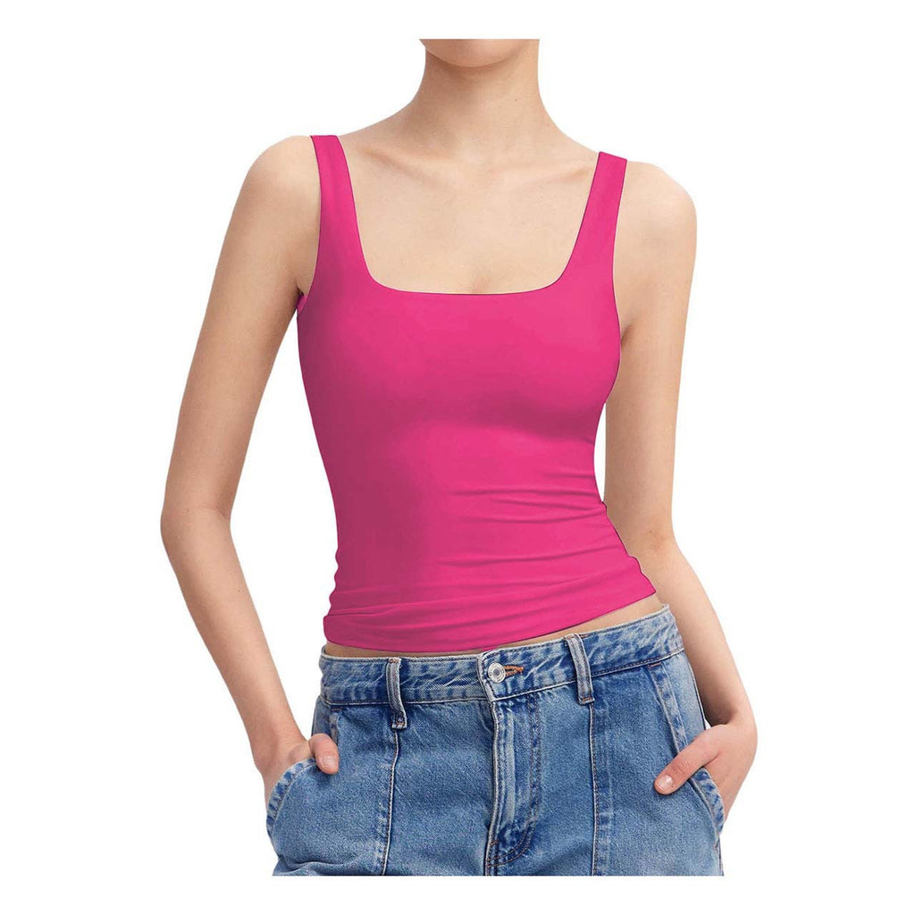 Gilet d'été sans manches à col carré pour femmes