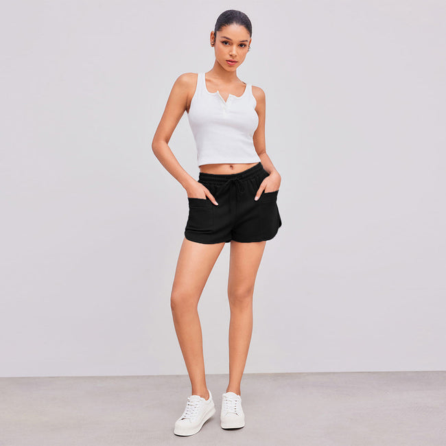 Shorts d'été à cordon de serrage simples pour femmes Main Image