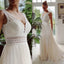 Robe de mariée en dentelle transparente, cintrée, en maille, pour la plage ou l'extérieur