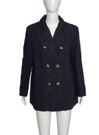 Blazer en velours côtelé uni décontracté pour femme