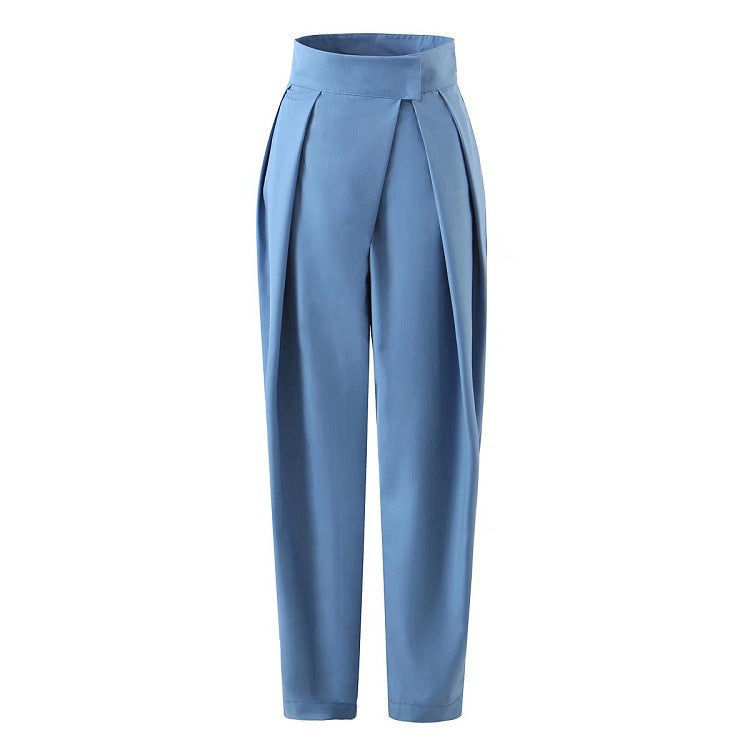 Pantalon décontracté coupe droite et ajustée pour femme
