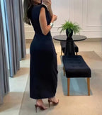 Robe plissée à la taille, style tempérament, pour femme