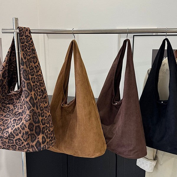 Sac fourre-tout grande capacité de couleur unie simple pour femmes Hover Image