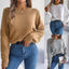 Pull en tricot uni décontracté pour femme