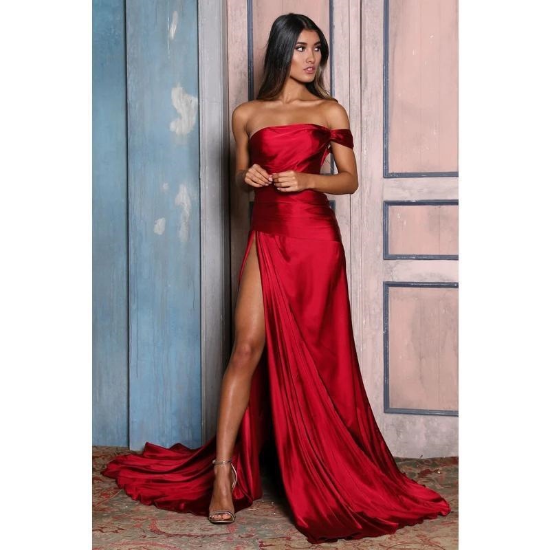 Robe de soirée élégante fendue pour femme