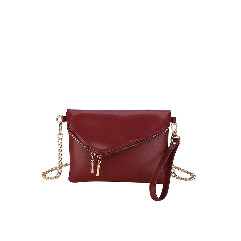 Nouveau Sac Femme à Bandoulière Unique avec Fermeture Éclair et Chaîne