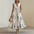 Robe sans manches imprimée tendance pour femme
