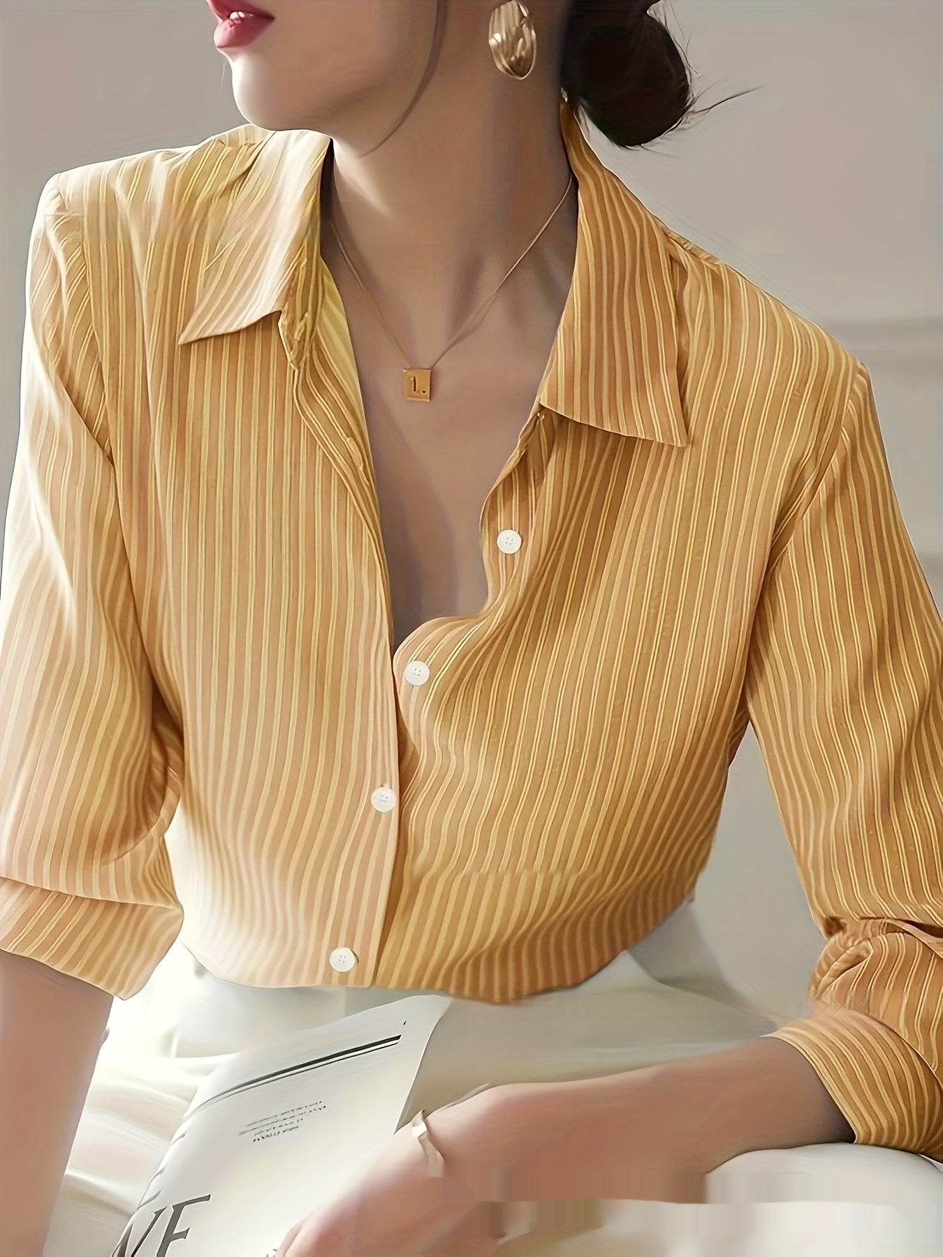 Nouvelle chemise décontractée rayée de printemps pour femme