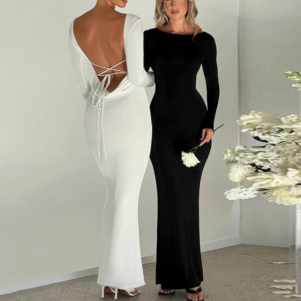 Robe élégante femme à lacets croisés